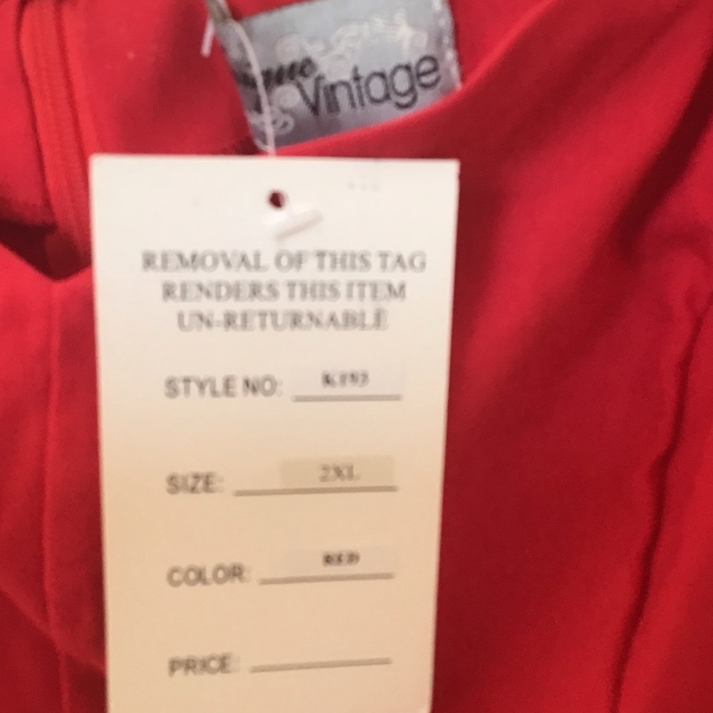 Unique Vintage Red Dress - Size 2XL - Picture 4 of 7